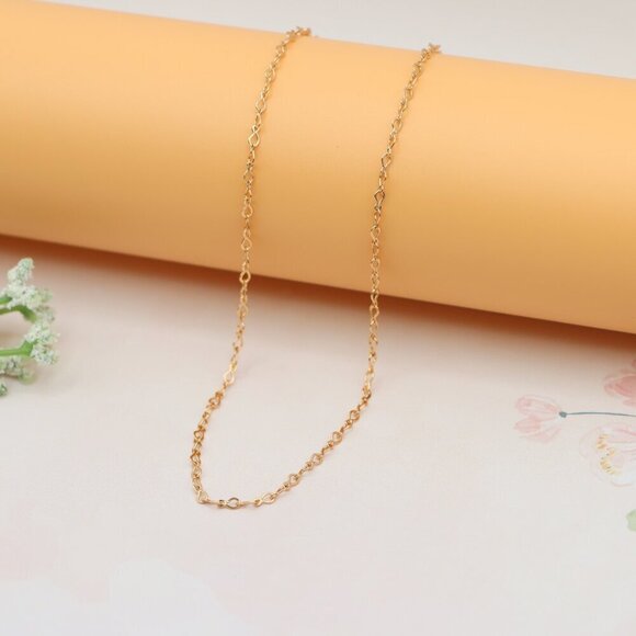"Elegant Rose Gold Twisted Link Chain Necklace for Minimal Styling , XPNL0173 - Picture 6 of 12